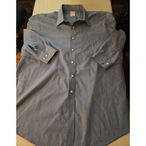 Brooks Brothers Mens 18-4/5 Blue Non Iron Long‎ Sleeve Shirt